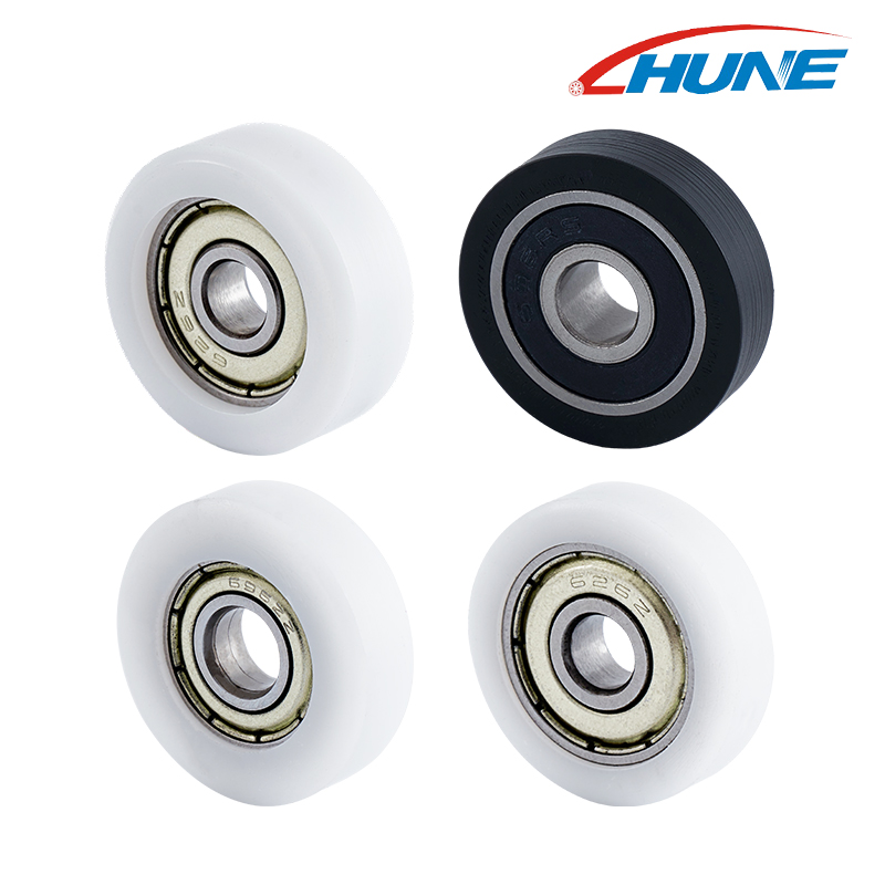รางเลื่อนลิ้นชักไฟฟ้าในครัวเรือนพลาสติก 626ZZ Bearing Pulley