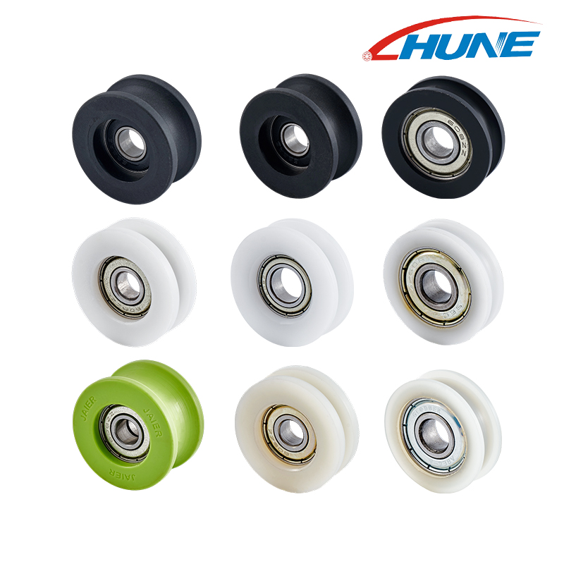 ลูกรอกแบริ่งพลาสติก U-Groove 628ZZ ประตูและหน้าต่างลูกกลิ้งพร้อมลูกปืนเลื่อนลูกกลิ้งหน้าต่าง