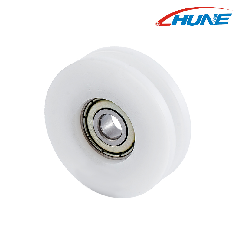 U Groove ไนลอนรอบรอกลูกปืนล้อลูกกลิ้งสำหรับประตู Windows