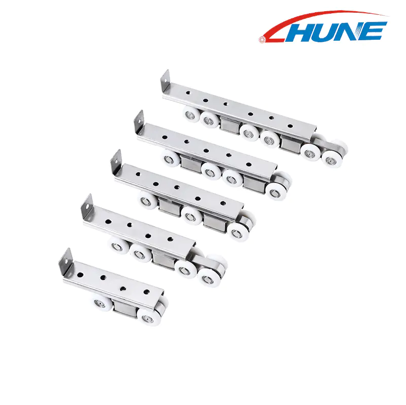 อุปกรณ์ฮาร์ดแวร์ประตูบานเลื่อนและหน้าต่างไนลอนปอมรอกอลูมิเนียมตู้เสื้อผ้าหน้าจอชัตเตอร์ประตูลูกกลิ้งล้อพร้อมลูกปืน